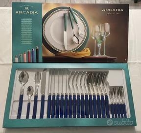 Posate 24 pezzi ARCADIA Blu acciaio inox 18/10
