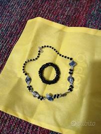 collana girocollo simil madreperla. Più bracciale 
