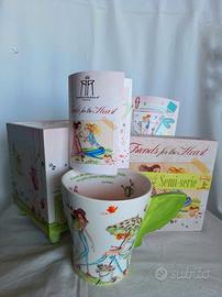 Mug Vintage Rosso Regale "Friends for the Heart".