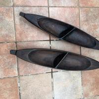 Ciotole in legno canoa/piroga