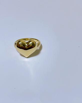 Anello a cuore in oro giallo 18kt