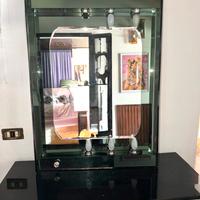 Specchira vintage anni 80 vetro con luci