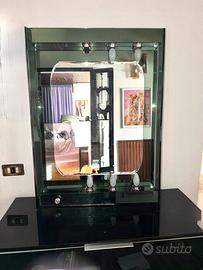 Specchira vintage anni 80 vetro con luci