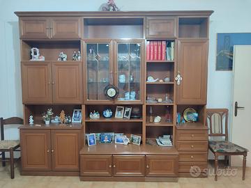 Mobile con vetrina salotto in legno massello