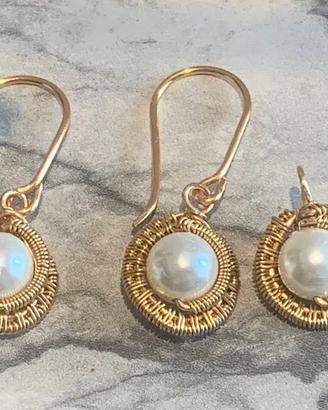 Parure Artigianale in Rame Dorato con Perle – Eleg