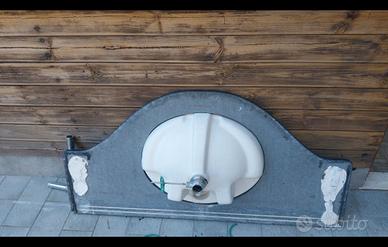 lavandino  per bagno in marmo nero 