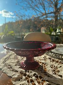 Alzatina per torte o dolci in vetro colorato