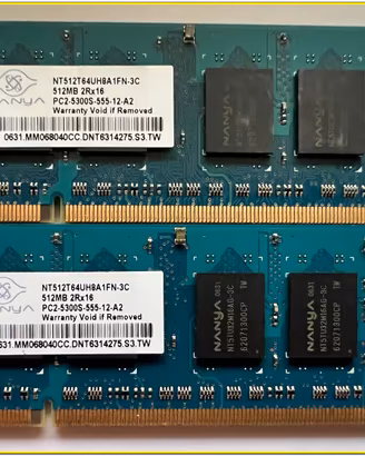 Memoria Ram SODIMM DDR2 2 x 512Mb Nanya