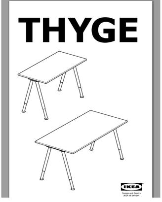 Scrivania IKEA THYGE 160x80 bianca