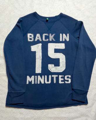 Felpa Blu United colors of Benetton "Back in 15 mi