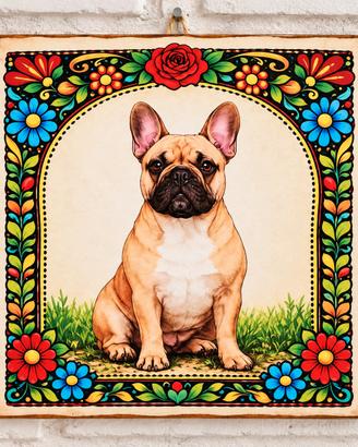 quadretto decoupage  Bulldog francese 
