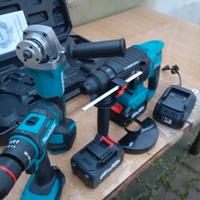 Tris attrezzi da lavoro con accessori inclusi