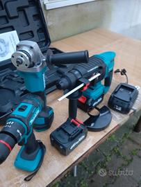 Tris attrezzi da lavoro con accessori inclusi