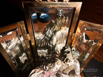 Statuetta Lucor Capodimonte dorata con specchi