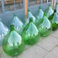Damigiane vetro verde Empoli vino olio anni 70