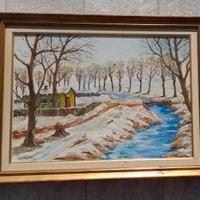 quadro originale paesaggio invernale 