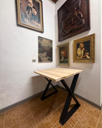 Tavolo ferro legno 80 x 80