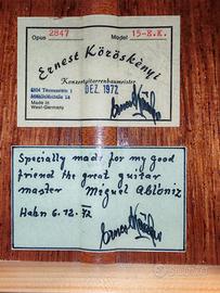 Chitarra classica vintage Ernest Köröskenyi