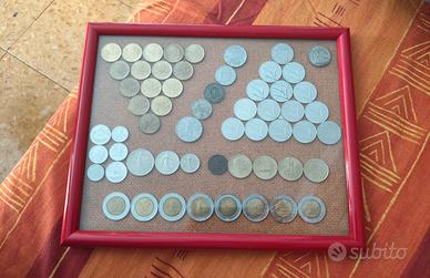 Monete Lotto Quadro Argento Lire Metallo Acciaio