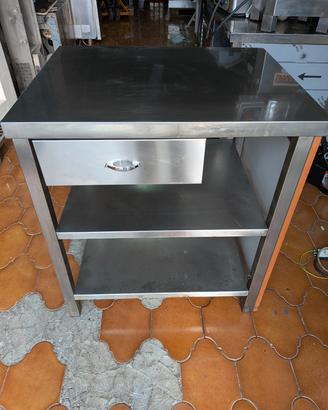 Banco in acciaio con cassetto 