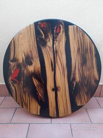TAVOLO LEGNO E RESINA