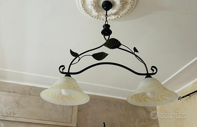 Lampadario ferro battuto