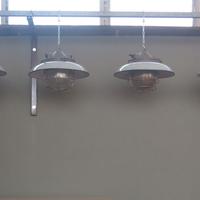 Lampadario industriale lampada smaltata antica