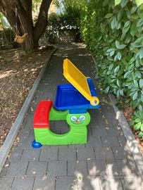 Banco gioco bimbi con contenitore – colori vivaci