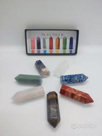 Set Cristalli Chakra 7 Punte in Pietra Naturale