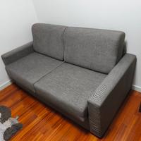 Divano-letto in tessuto grigio