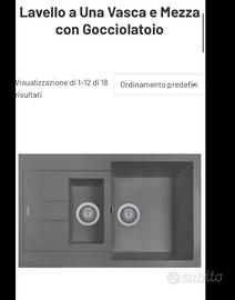 lavello nero 1 vasca e mezzo