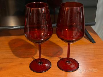 Coppia di calici da vino rossi