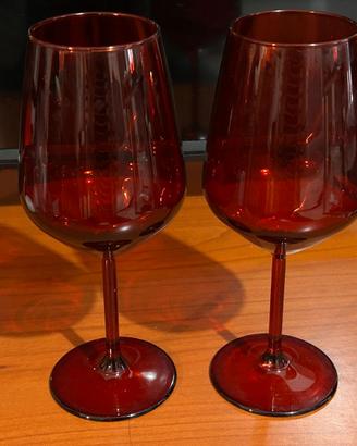 Coppia di calici da vino rossi