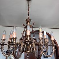 Lampadario sospensione Bronzo Massiccio 