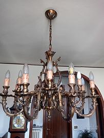 Lampadario sospensione Bronzo Massiccio 
