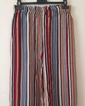 Pantaloni Estivi Gamba Larga righe Multicolore