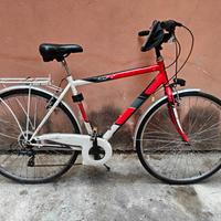 bici da città city bike bianca e rossa