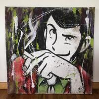Quadro Arte Zeta Studio-ritratto smoke lupin 80x80