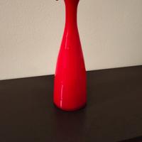 Vaso in vetro col. rosso - anni '70 - vintage
