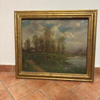 Paesaggio olio su tela firmato
