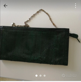 Pochette vintage in pitone verde