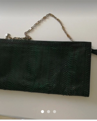 Pochette vintage in pitone verde