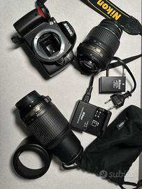 Fotocamera Nikon D60 + 2 obiettivi