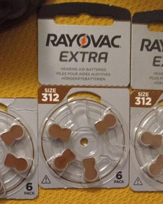 Batterie rayovac extra 312 per apparecchi acustici