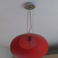 Lampadario in vetro rosso