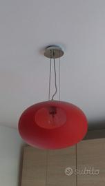 Lampadario in vetro rosso