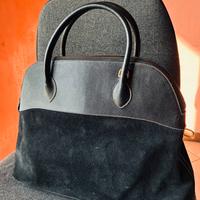 Borsa in pelle e scamosciato