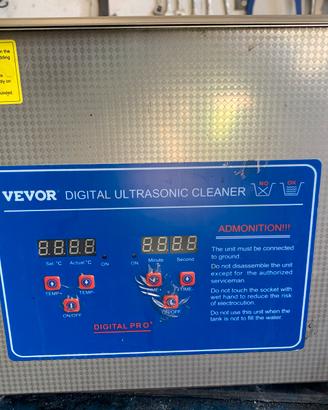 Lavatrice lavapezzi ultrasuoni Vevor 10 litri