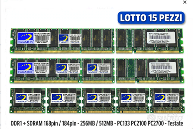 Lotto 15 RAM DDR1 400MHz 256MB 512MB PC2100 PC2700