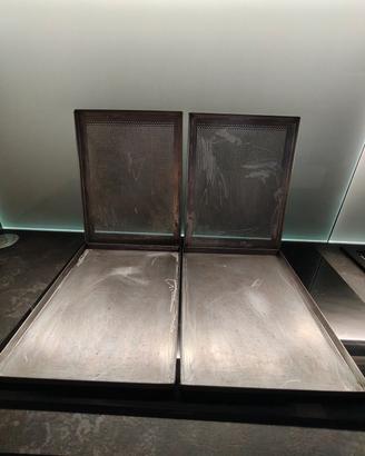 4 teglie in acciaio da forno 30 x 40, microforate 